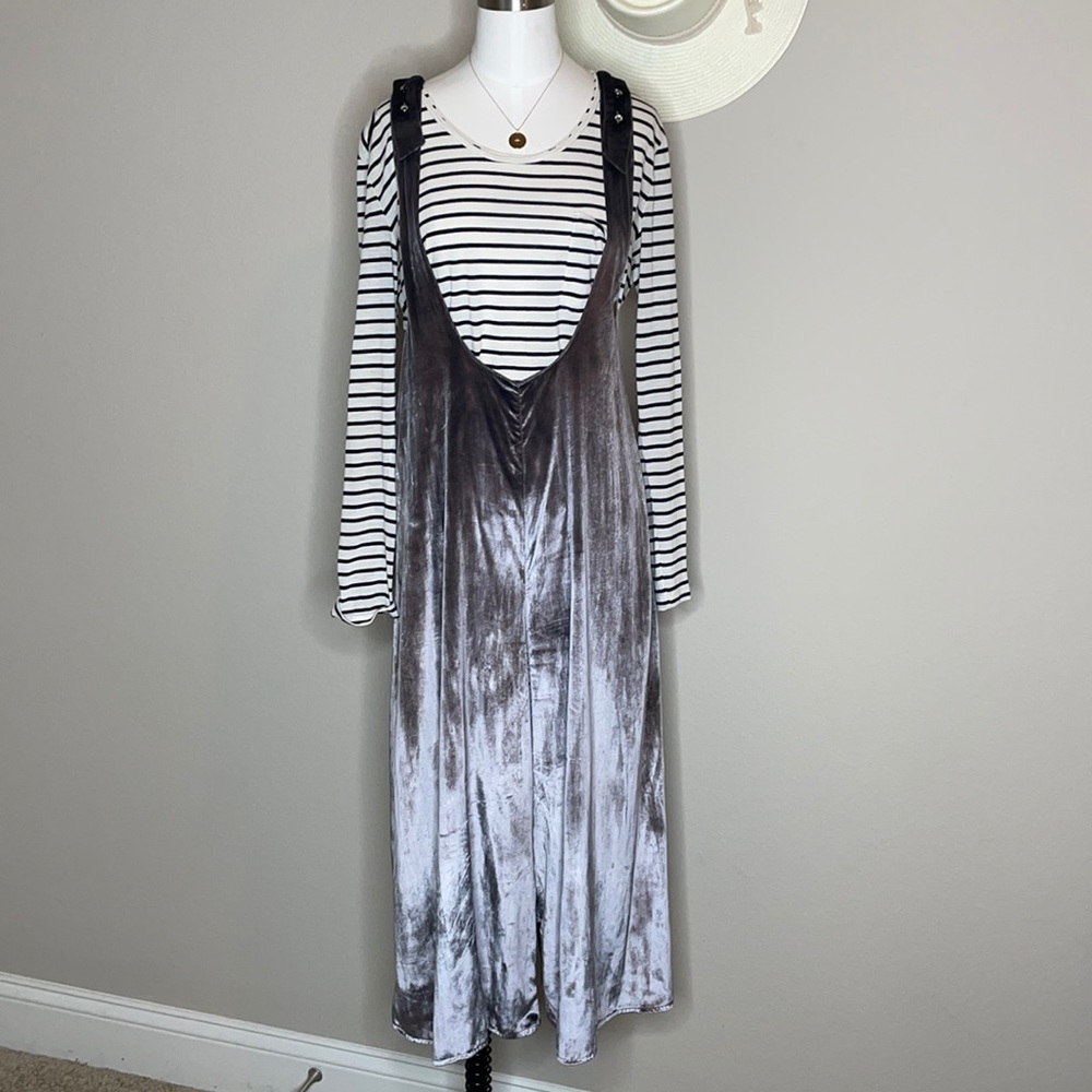 Anthropologie Velvet Wide Leg jumpsuit